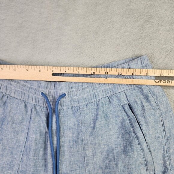 Athleta Retreat Wide Leg Linen Pants Women 4 Chambray Blue Relaxed Resortwear - Picture 9 of 13